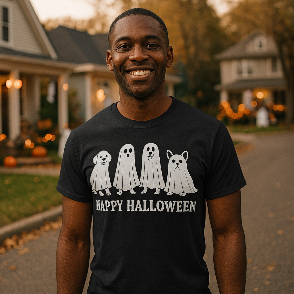 ๐ Ghost Dog Halloween Tee โ Spooky & Cute! ๐ป๐ถ-Unisex