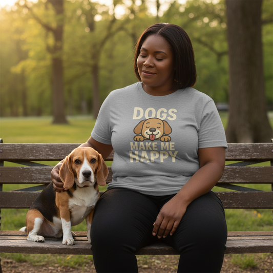 🐶 Dogs Make Me Happy – Funny Dog Lover T-Shirt