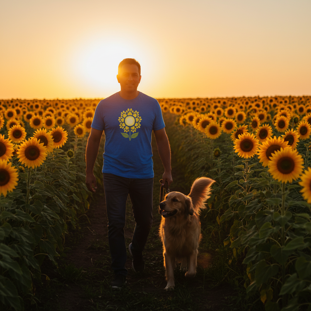 Bloom with Paw-sitivity: The Pawprint Sunflower Tee