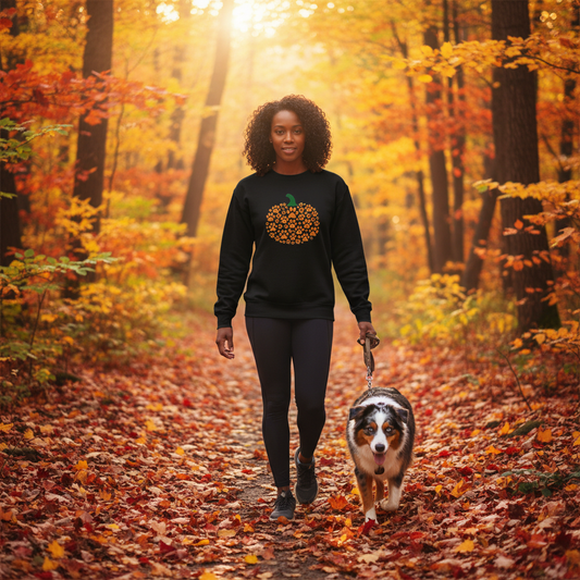 Cozy Paws Pumpkin Sweatshirt – Adorable Dog Paw Print Design