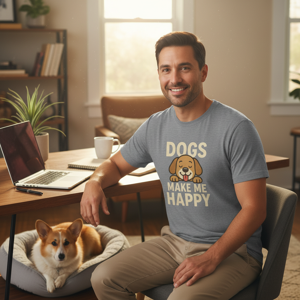 🐶 Dogs Make Me Happy – Funny Dog Lover T-Shirt